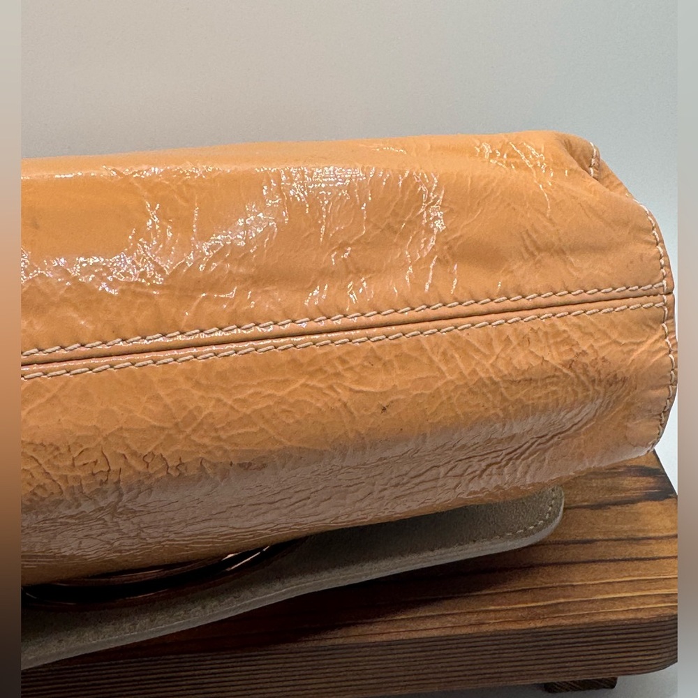 Mulberry Glossy Small Lily Flap Bag Purse in Apricot - Picture 10 of 16